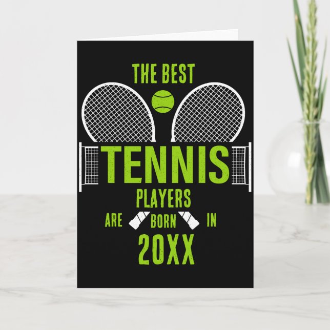 D Tennis Birth Year Name Birthday  Card (Front)