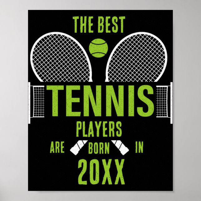 D Tennis Birth Year Name Birthday T Shirt  Poster (Front)