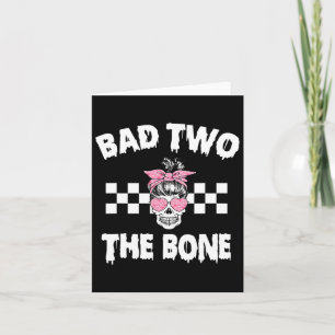 D Two The Bone Birthday 2nd Halloween 2 Years Old  Card