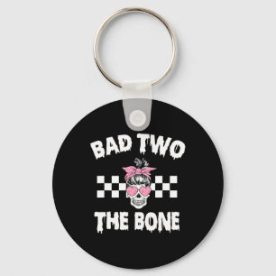 D Two The Bone Birthday 2nd Halloween 2 Years Old Key Ring