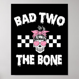 D Two The Bone Birthday 2nd Halloween 2 Years Old  Poster