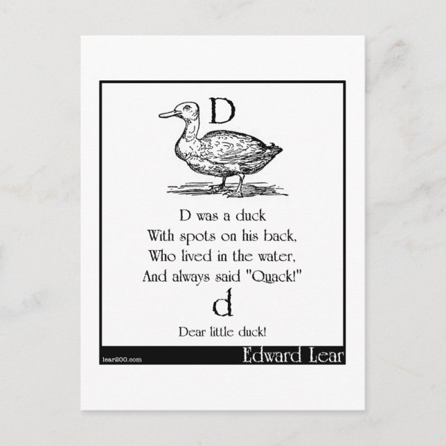 D was a duck postcard (Front)