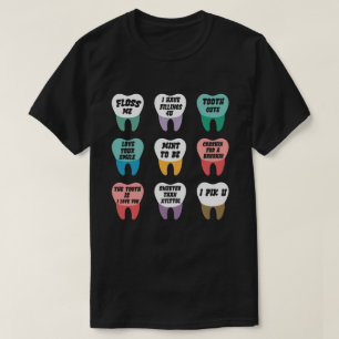 DA110-Valentine's Day Dental Tooth Candy Retro T-Shirt