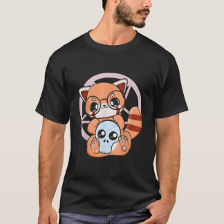 Dã­A De Los Muertos Red Panda Mexico Pajama Pastel T-Shirt
