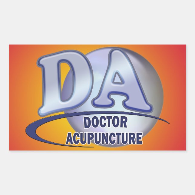 DA ACRONYM LOGO DOCTOR OF ACUPUNCTURE RECTANGULAR STICKER (Front)
