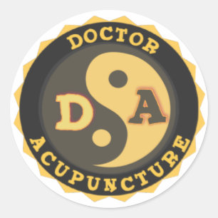 DA DOCTOR OF ACCUPUNCTURE LOGO CLASSIC ROUND STICKER