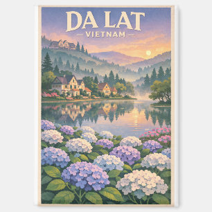 Da Lat city, Vietnam, in a classic retro Magnet