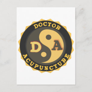 DA LOGO YIN YANG LOTUS FLOWER DOCTOR ACUPUNCTURE POSTCARD