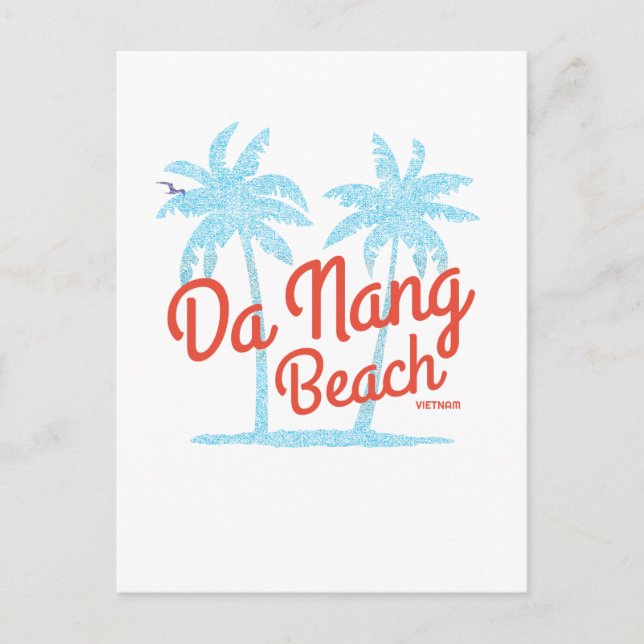 Da Nang Beach Vintage Faded Postcard (Front)