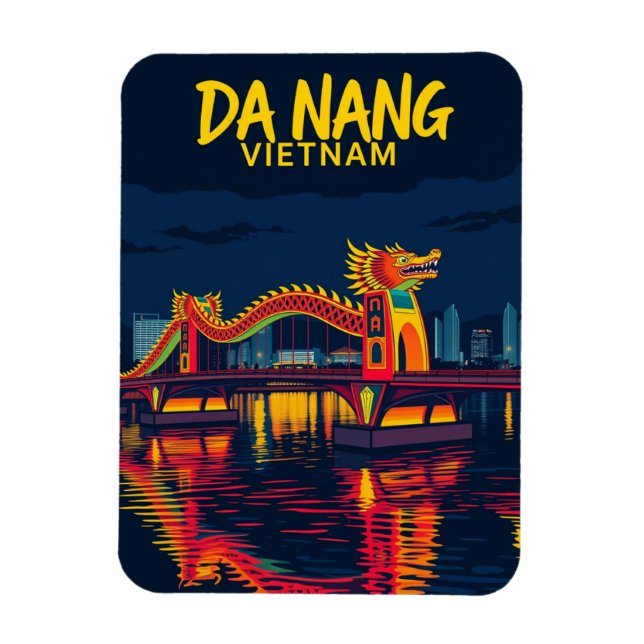 Da Nang Vietnam Dragon Bridge Travel Magnet (Vertical)