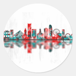 Da Nang Vietnam Skyline Classic Round Sticker