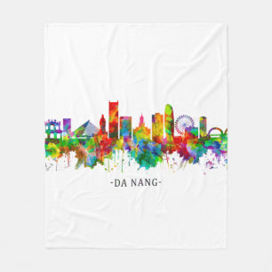 Da Nang Vietnam Skyline Fleece Blanket