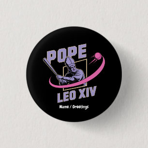 Da Pope Leo XIV Baseball Design Faith Meets Field 3 Cm Round Badge