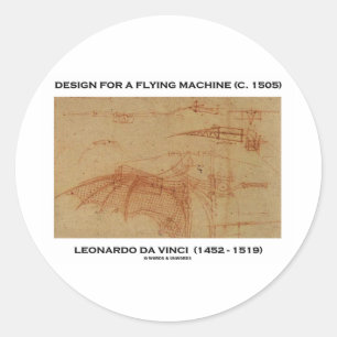 Da Vinci Design For A Flying Machine Classic Round Sticker