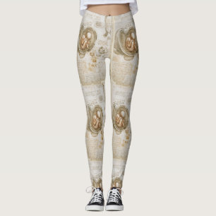 Da Vinci Foetus Drawings Leggings
