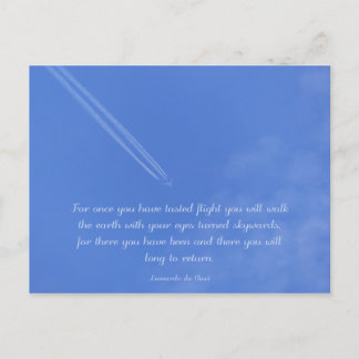 Da Vinci inspirational flight quote Postcard