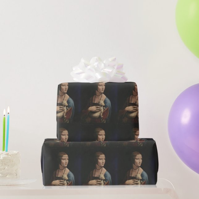 DA VINCI LADY WITH AN ERMINE WRAPPING PAPER (Party Gifts)