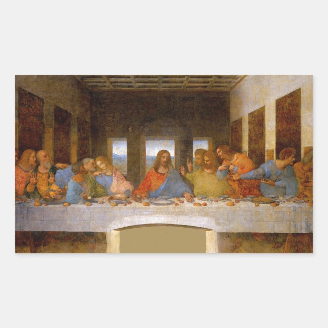 Da Vinci Last Supper Fine Art Classic Rectangular Sticker (Front)
