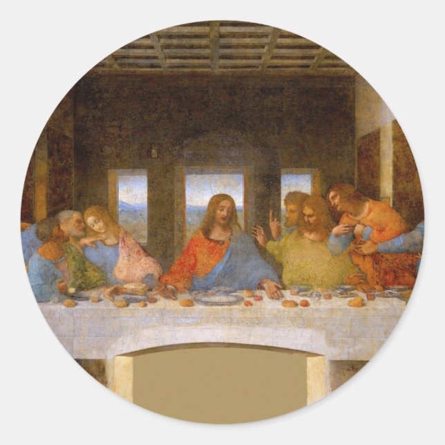 Da Vinci Last Supper Fine Art Classic Round Sticker (Front)