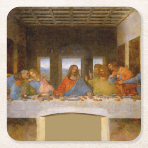 Da Vinci Last Supper Fine Art Classic Square Paper Coaster