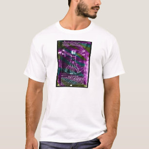 Da Vinci proportion man colourized blacklight T-Shirt