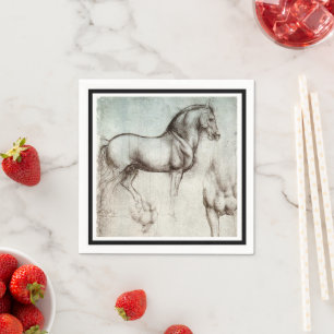 Da Vinci Study of a Horse Renaissance Fine Art Napkin