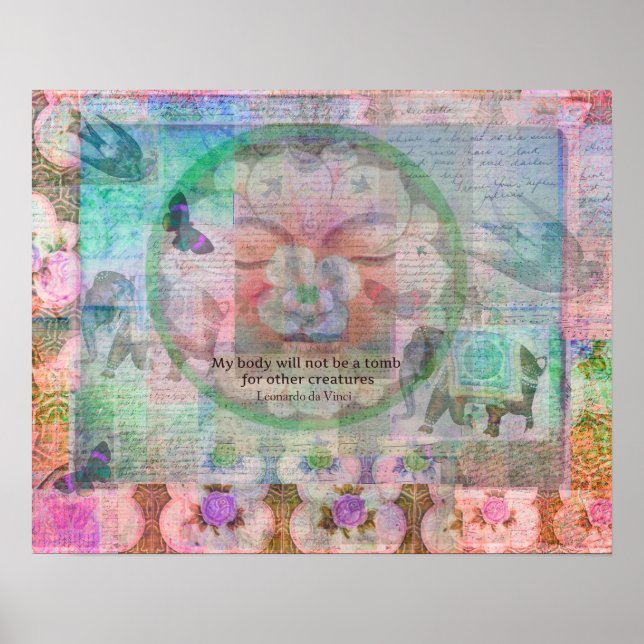 Da Vinci vegetarian quote Poster (Front)