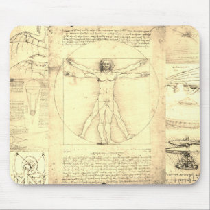 Da Vinci Vitruvian Collage Mouse Pad