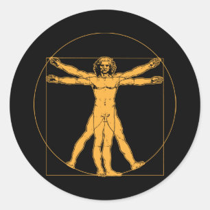 Da Vinci Vitruvian Man Classic Round Sticker