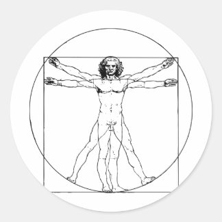 Da Vinci Vitruvian Man Classic Round Sticker