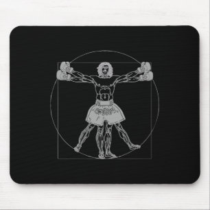 Da Vinci Vitruvian Man Muay Thai Mma Street Fight  Mouse Pad