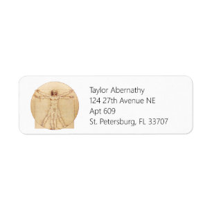 Da Vinci Vitruvian Man Return Address Label