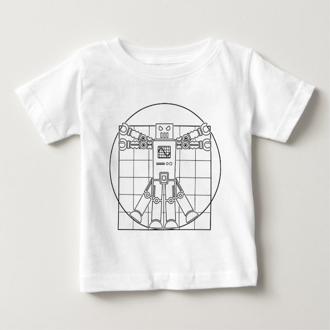 Da Vinci Vitruvian Robot Baby T-Shirt (Front)