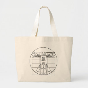Da Vinci Vitruvian Robot Large Tote Bag