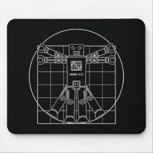 Da Vinci Vitruvian Robot Mouse Pad
