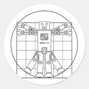 Da Vinci Vitruvian Robot Sticker