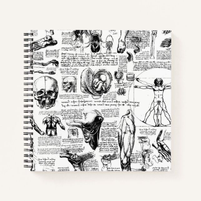 Da Vinci's Anatomy Sketchbook Notebook (Front)