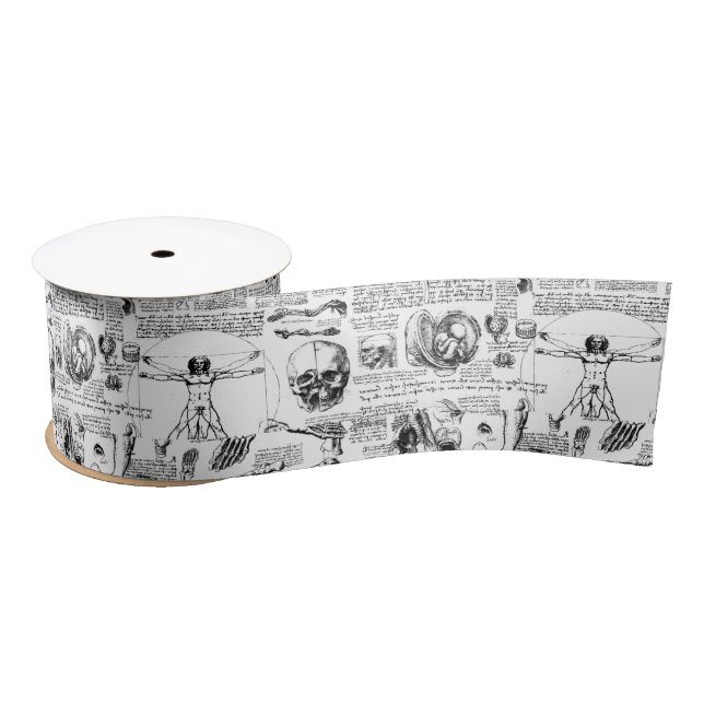Da Vinci's Anatomy Sketchbook Satin Ribbon (Spool)