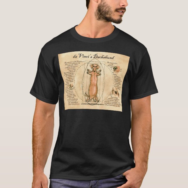 da Vinci's Dachshund T-Shirt (Front)