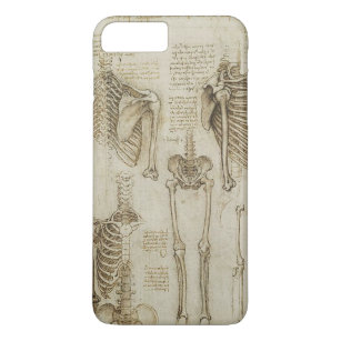 Da Vinci's Human Skeleton Anatomy Sketches iPhone 8 Plus/7 Plus Case