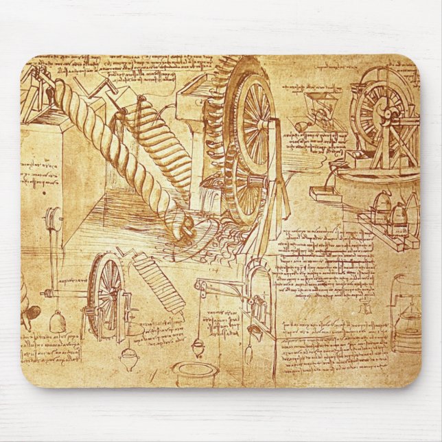 Da Vinci's Notes Mouse Pad (Front)