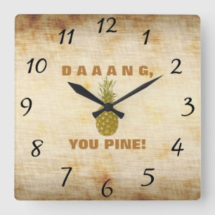 Daaang You Pine Wall Clock