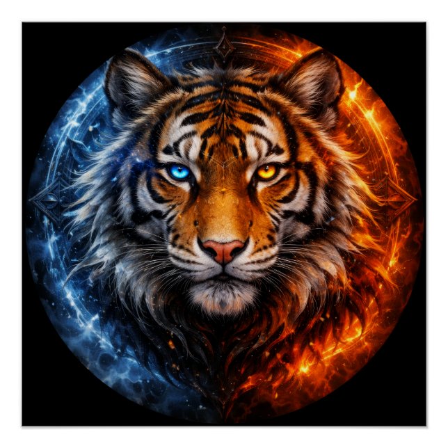 Daagwear – Duality Tiger | Fire & Ice Spirit Poster (Front)