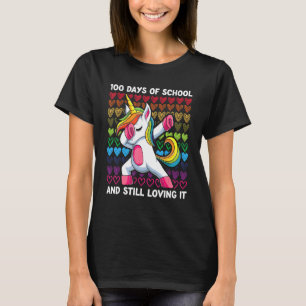 Dab 100 Days Of School Shirt Dabbing Unicorn Girl