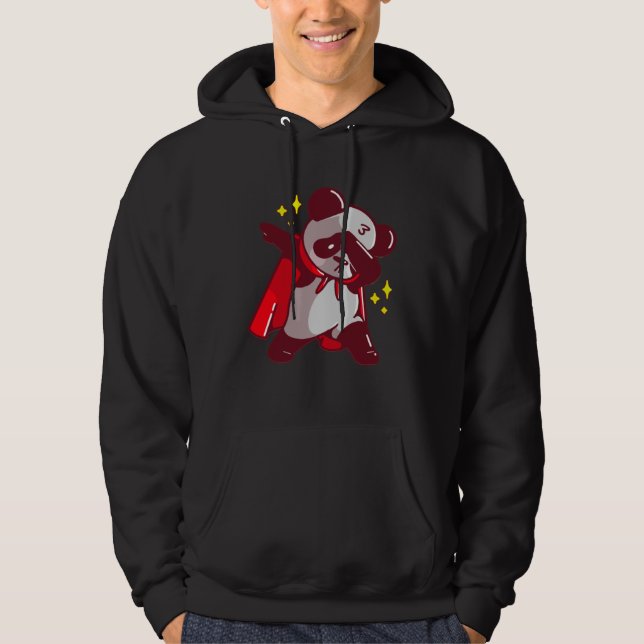 Dab Dabbing Move Panda Bear with Cape Dance Dabbin Hoodie (Front)