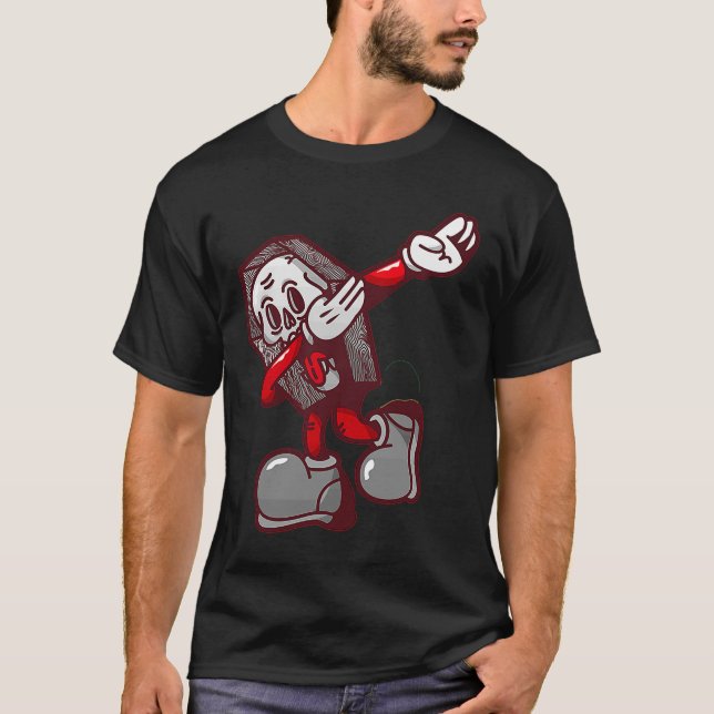 Dab Dabbing Move Skeleton Bone Man Coffin Death Da T-Shirt (Front)