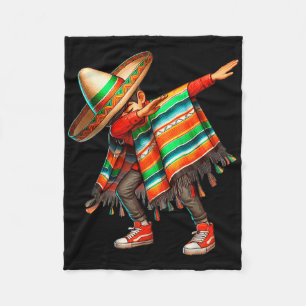 Dab Dance Dabbing Mexican Poncho Cinco De Mayo Men Fleece Blanket