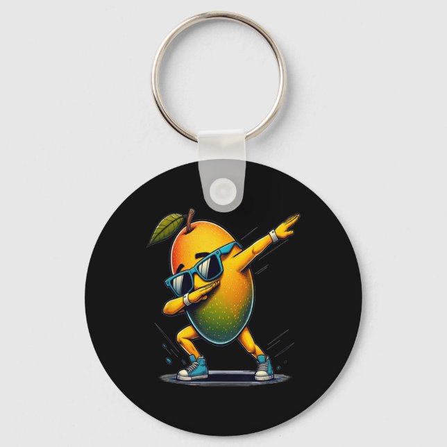 Dab Dance Mango Funny Dancing Dabbing Fruit  Key Ring (Front)