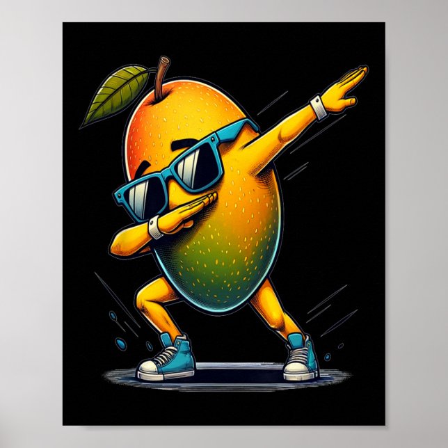 Dab Dance Mango Funny Dancing Dabbing Fruit  Poster (Front)
