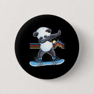 Dab Dance Panda Snowboarding Skiing Dabbing Panda 6 Cm Round Badge
